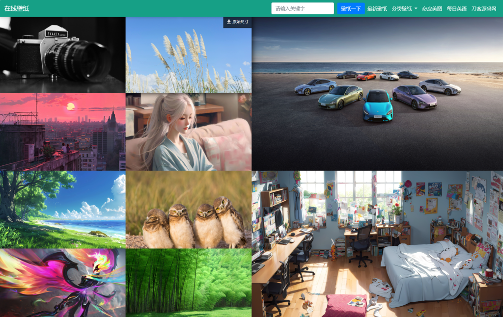 自采集在线电脑壁纸系统源码v2.0 自适应双端-淘金源码