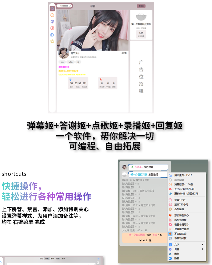 图片[2]-B站/抖音直播万能场控机器人，弹幕姬+答谢姬+回复姬+点歌姬+各种小骚操作，目前唯一可编程机器人-淘金源码