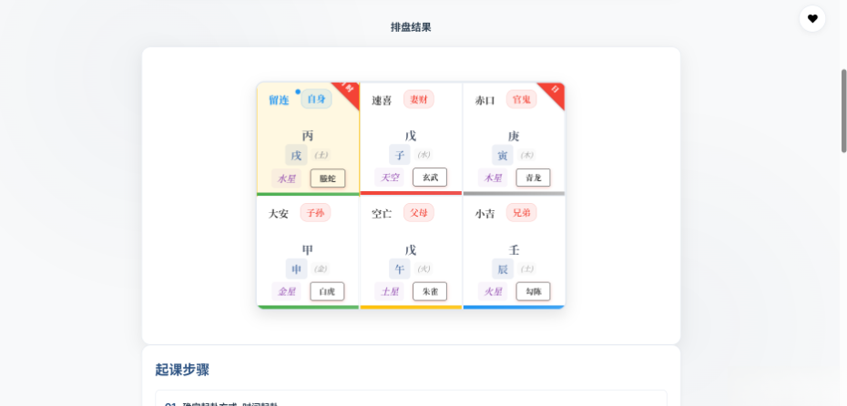 图片[2]-纯前端小六壬排盘工具（HTML+JS+CSS开源）-淘金源码